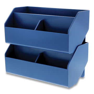 Bostitch® Konnect Desktop Organizer Storage Bin, Wide, 7.5" X 3.5" X 3.5", Blue freeshipping - TVN Wholesale